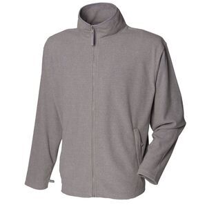Henbury Mens Microfleece Anti-Pill Casual Zip up Fleece Jacket Sizes S-3XL / Hea